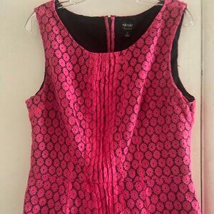 Hot pink lace over black underlay tank